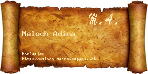 Maloch Adina névjegykártya